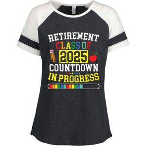 Funny Retirement Class Of 2025 Countdown In Progress Teacher Enza Ladies Jersey Colorblock Tee