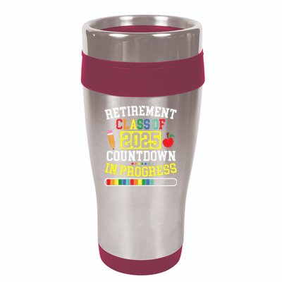Funny Retirement Class Of 2025 Countdown In Progress Teacher 16oz Travel Tumbler