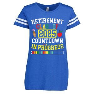 Funny Retirement Class Of 2025 Countdown In Progress Teacher Enza Ladies Jersey Football T-Shirt