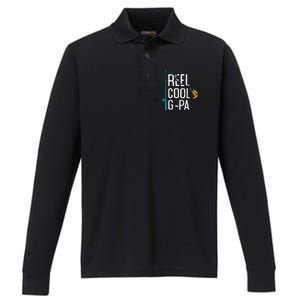 Fishing Reel Cool Ggreat Giftpa Father’s Day Gift For Fisher Ggreat Giftpa Gift Performance Long Sleeve Polo