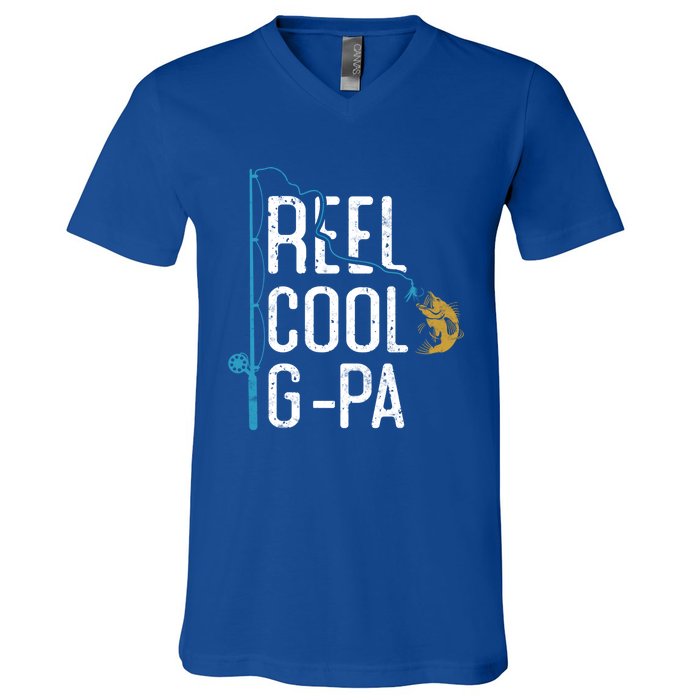 Fishing Reel Cool Ggreat Giftpa Father’s Day Gift For Fisher Ggreat Giftpa Gift V-Neck T-Shirt