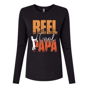 Fishing Reel Cool Papa Fisher Daddy Father's Day Gift Womens Cotton Relaxed Long Sleeve T-Shirt