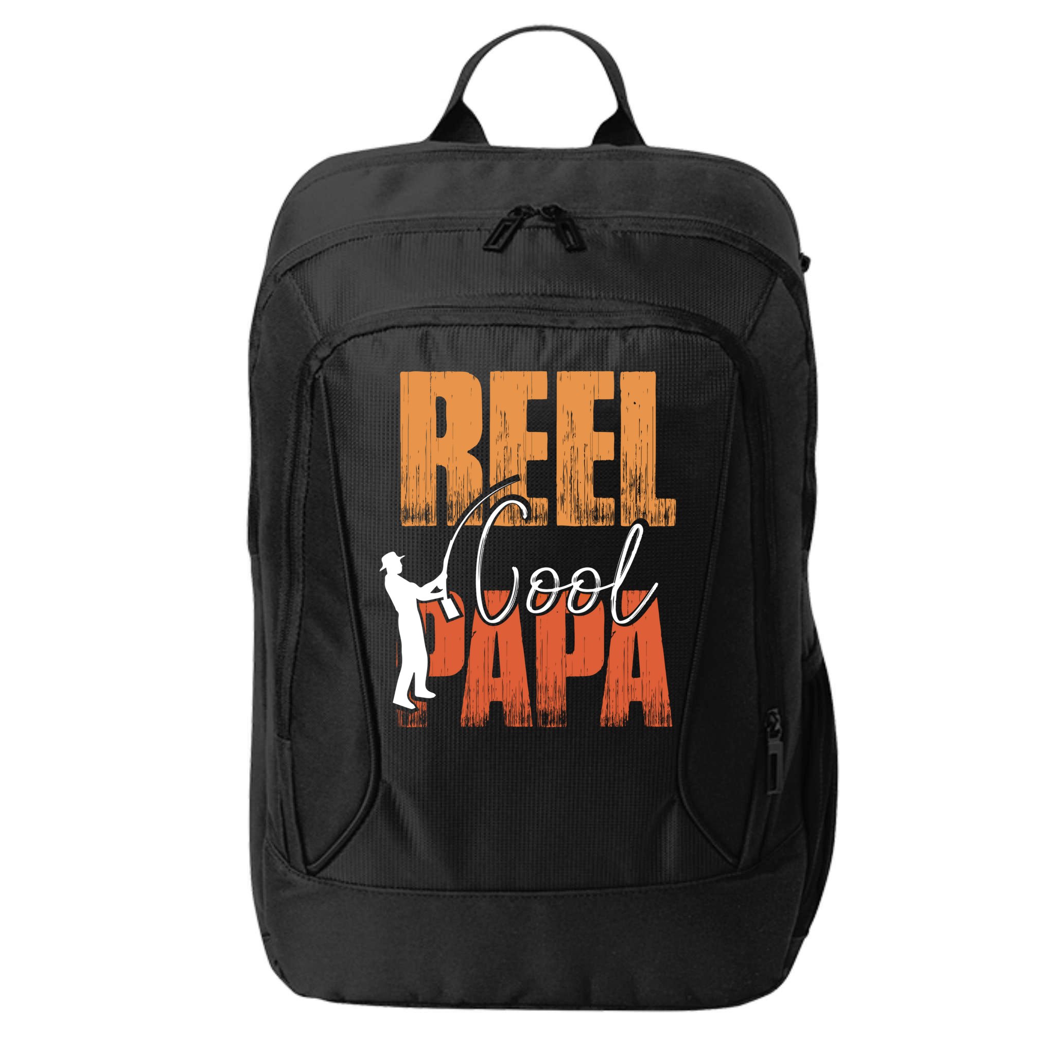 Fishing Reel Cool Papa Fisher Daddy Father's Day Gift City Backpack