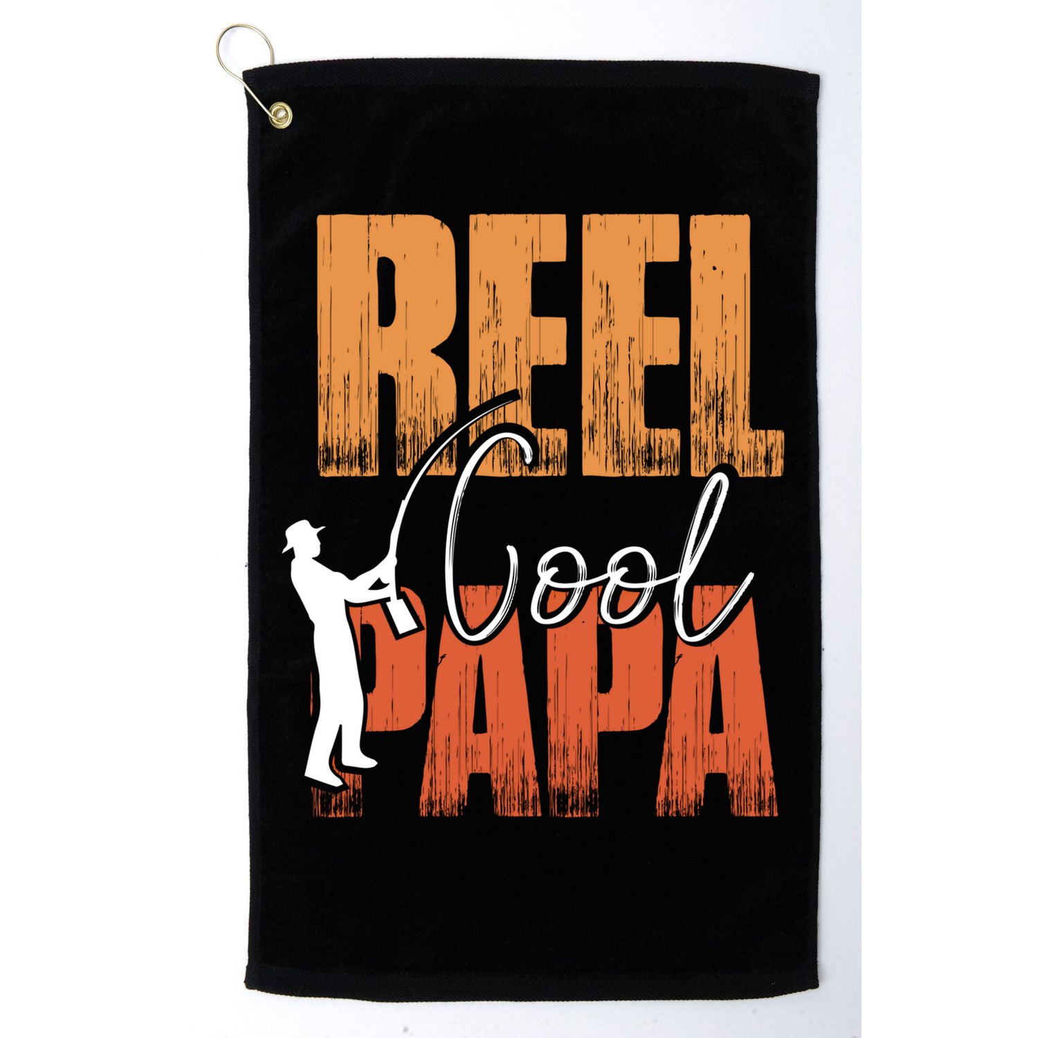 Fishing Reel Cool Papa Fisher Daddy Father's Day Gift Golf Towel