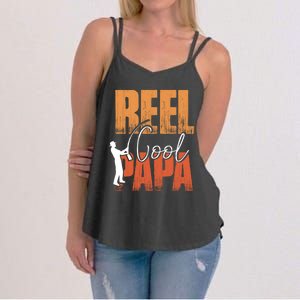 Fishing Reel Cool Papa Fisher Daddy Father's Day Gift Women's Strappy Tank