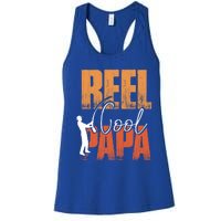 Fishing Reel Cool Papa Fisher Daddy Father's Day Gift Women's Racerback Tank