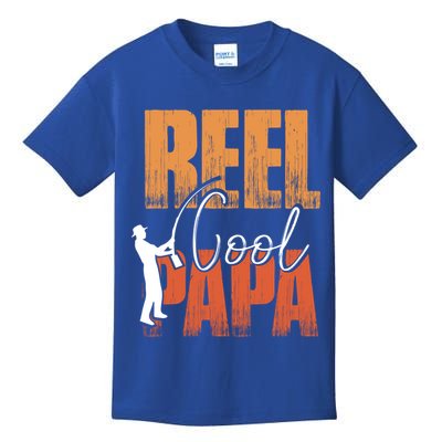 Fishing Reel Cool Papa Fisher Daddy Father's Day Gift Kids T-Shirt