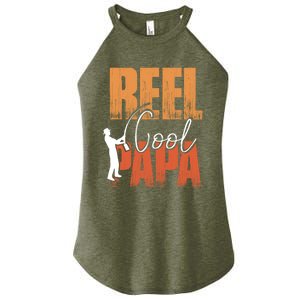 Fishing Reel Cool Papa Fisher Daddy Father's Day Gift Women's Perfect Tri Rocker Tank