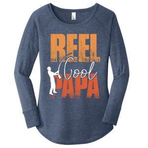 Fishing Reel Cool Papa Fisher Daddy Father's Day Gift Women's Perfect Tri Tunic Long Sleeve Shirt