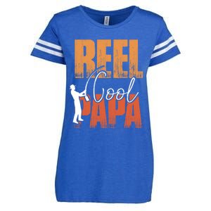 Fishing Reel Cool Papa Fisher Daddy Father's Day Gift Enza Ladies Jersey Football T-Shirt