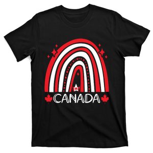 Funny Rainbow Canada Maple Leaf Canadian Roots American T-Shirt