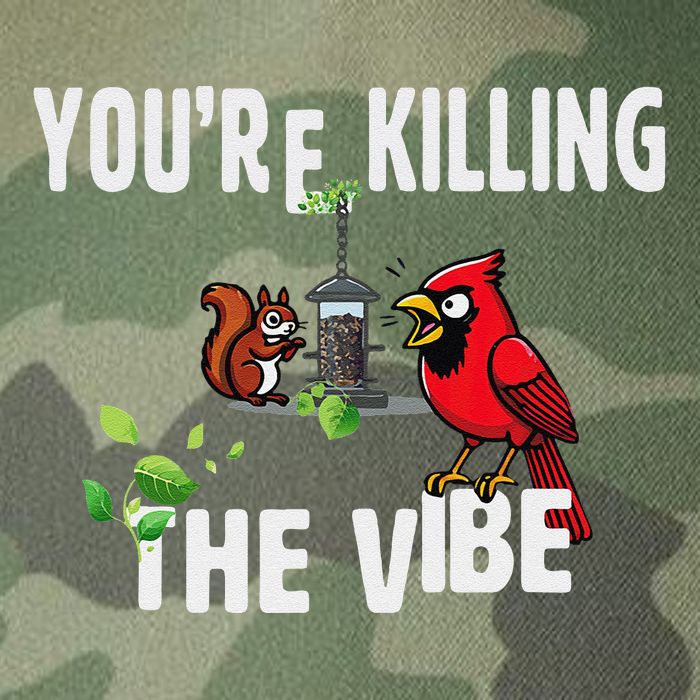 Funny Red Cardinal Squirrel Feeder Bird Watcher Killing Vibe Legacy Tie Dye Trucker Hat