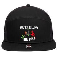 Funny Red Cardinal Squirrel Feeder Bird Watcher Killing Vibe 7 Panel Mesh Trucker Snapback Hat
