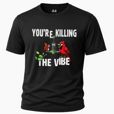 Funny Red Cardinal Squirrel Feeder Bird Watcher Killing Vibe Performance Shirt