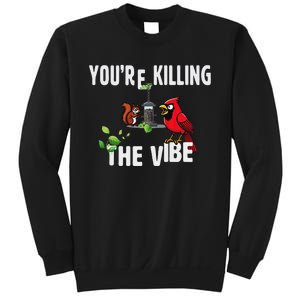 Funny Red Cardinal Squirrel Feeder Bird Watcher Killing Vibe Sweatshirt