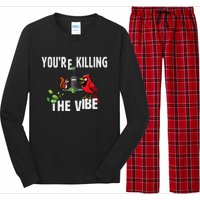 Funny Red Cardinal Squirrel Feeder Bird Watcher Killing Vibe Long Sleeve Pajama Set