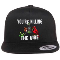 Funny Red Cardinal Squirrel Feeder Bird Watcher Killing Vibe Flatbill Hat