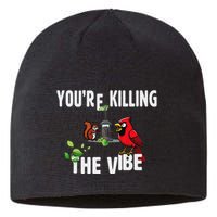 Funny Red Cardinal Squirrel Feeder Bird Watcher Killing Vibe Sustainable Beanie