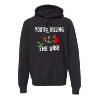 Funny Red Cardinal Squirrel Feeder Bird Watcher Killing Vibe Premium Hoodie