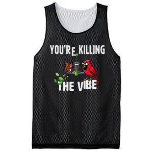 Funny Red Cardinal Squirrel Feeder Bird Watcher Killing Vibe Mesh Reversible Basketball Jersey Tank