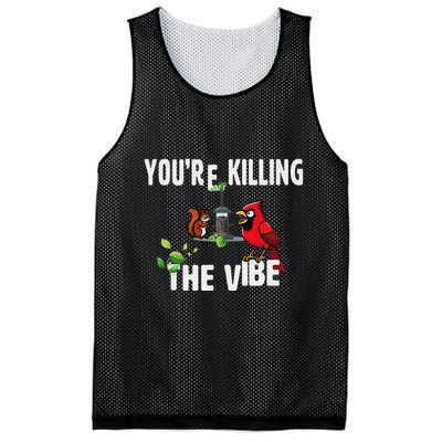 Funny Red Cardinal Squirrel Feeder Bird Watcher Killing Vibe Mesh Reversible Basketball Jersey Tank