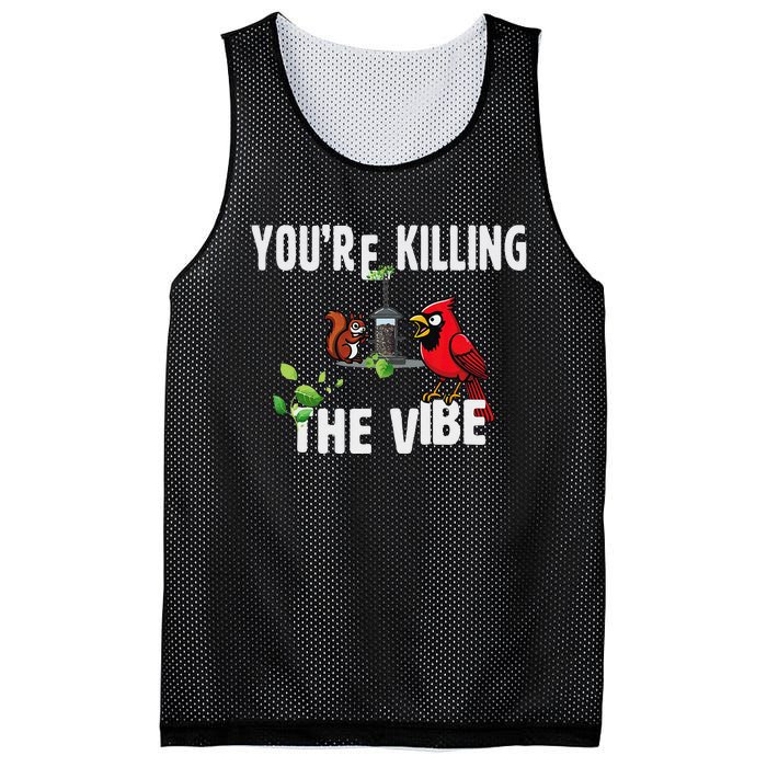 Funny Red Cardinal Squirrel Feeder Bird Watcher Killing Vibe Mesh Reversible Basketball Jersey Tank