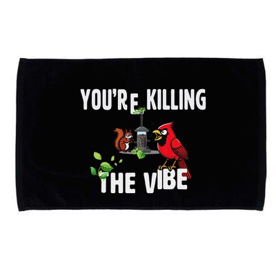 Funny Red Cardinal Squirrel Feeder Bird Watcher Killing Vibe Microfiber Hand Towel