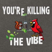 Funny Red Cardinal Squirrel Feeder Bird Watcher Killing Vibe Cotton Canvas Backpack