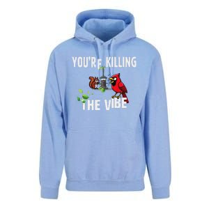 Funny Red Cardinal Squirrel Feeder Bird Watcher Killing Vibe Unisex Surf Hoodie