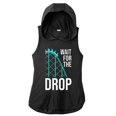 Funny Roller Coaster Designs Amusement Park Ladies PosiCharge Tri-Blend Wicking Draft Hoodie Tank