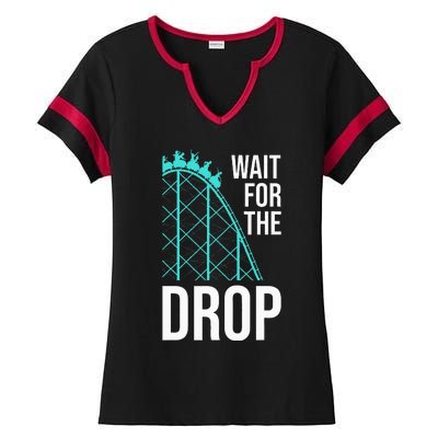 Funny Roller Coaster Designs Amusement Park Ladies Halftime Notch Neck Tee