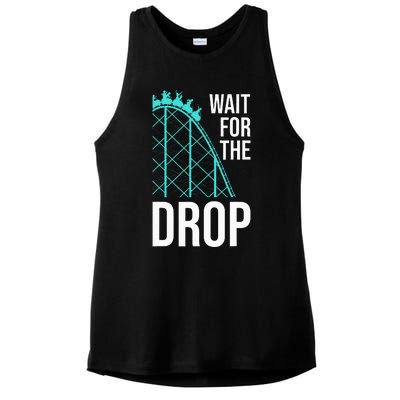 Funny Roller Coaster Designs Amusement Park Ladies PosiCharge Tri-Blend Wicking Tank