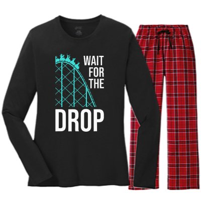 Funny Roller Coaster Designs Amusement Park Women's Long Sleeve Flannel Pajama Set 