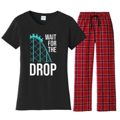 Funny Roller Coaster Designs Amusement Park Women's Flannel Pajama Set