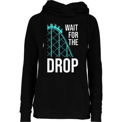 Funny Roller Coaster Designs Amusement Park Womens Funnel Neck Pullover Hood