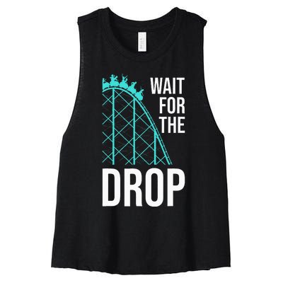 Funny Roller Coaster Designs Amusement Park Women's Racerback Cropped Tank