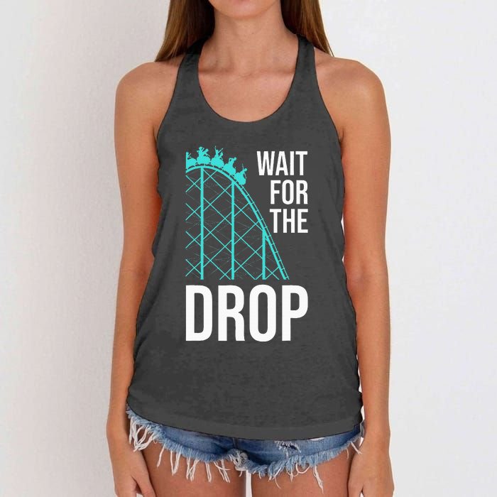 Funny Roller Coaster Designs Amusement Park Women's Knotted Racerback Tank