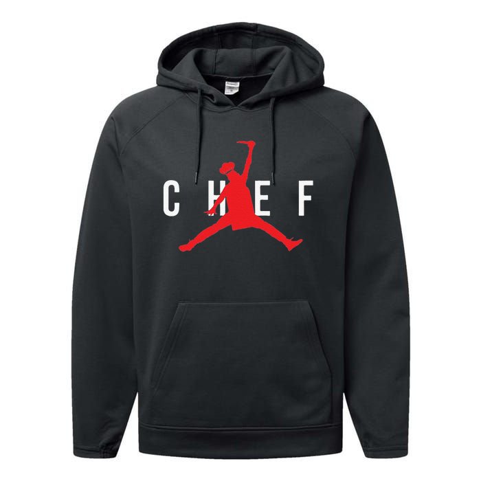 Funny Restaurant Chef Jumping Chef Knife Performance Fleece Hoodie