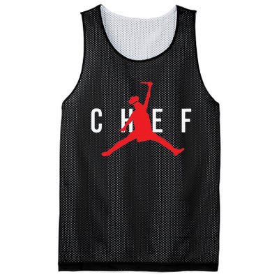 Funny Restaurant Chef Jumping Chef Knife Mesh Reversible Basketball Jersey Tank