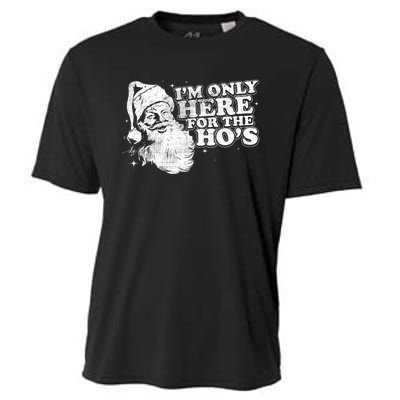 Funny Retro Christmas Santa IM Only Here For The HoS Cooling Performance Crew T-Shirt