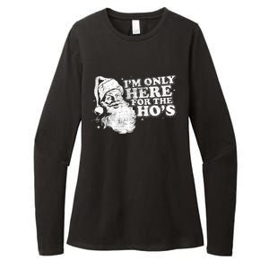 Funny Retro Christmas Santa IM Only Here For The HoS Womens CVC Long Sleeve Shirt