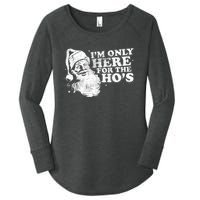 Funny Retro Christmas Santa IM Only Here For The HoS Women's Perfect Tri Tunic Long Sleeve Shirt