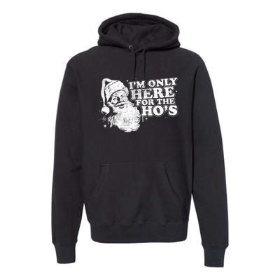 Funny Retro Christmas Santa IM Only Here For The HoS Premium Hoodie