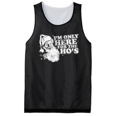 Funny Retro Christmas Santa IM Only Here For The HoS Mesh Reversible Basketball Jersey Tank