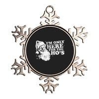 Funny Retro Christmas Santa IM Only Here For The HoS Metallic Star Ornament