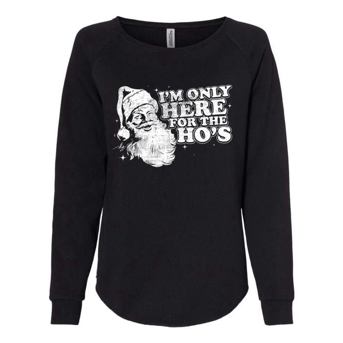 Funny Retro Christmas Santa IM Only Here For The HoS Womens California Wash Sweatshirt