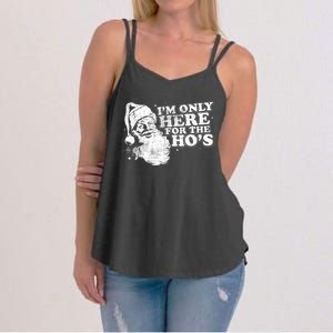 Funny Retro Christmas Santa IM Only Here For The HoS Women's Strappy Tank