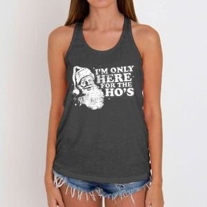 Funny Retro Christmas Santa IM Only Here For The HoS Women's Knotted Racerback Tank