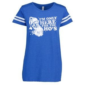 Funny Retro Christmas Santa IM Only Here For The HoS Enza Ladies Jersey Football T-Shirt