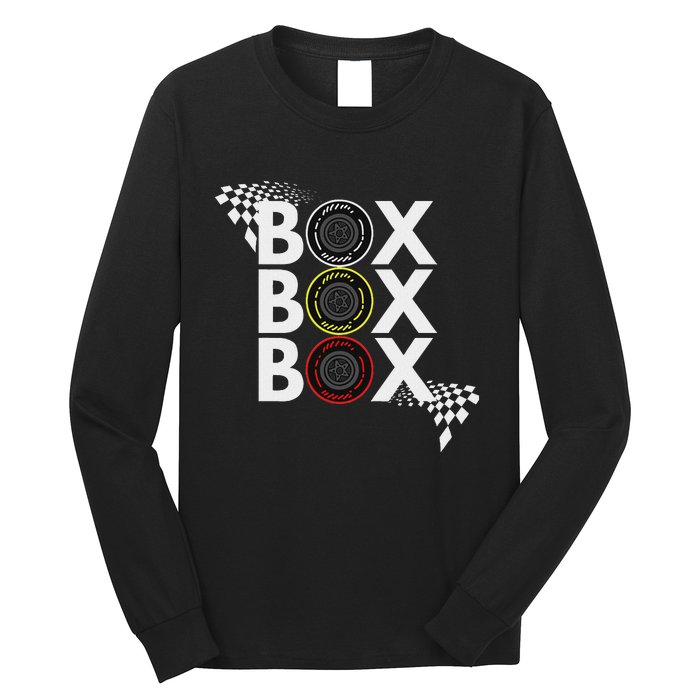 Formula Racing Car Box Box Box Radio Call To Pitbox Car Race Long Sleeve Shirt